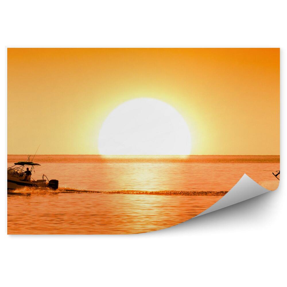 Modern fotótapéta Ocean sunset wakeboard hajók