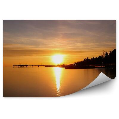 Öntapadó fotótapéta Naplemente fákkal a torontói mólón