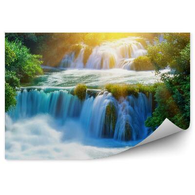 Fotótapéta Vízesés zöld fák