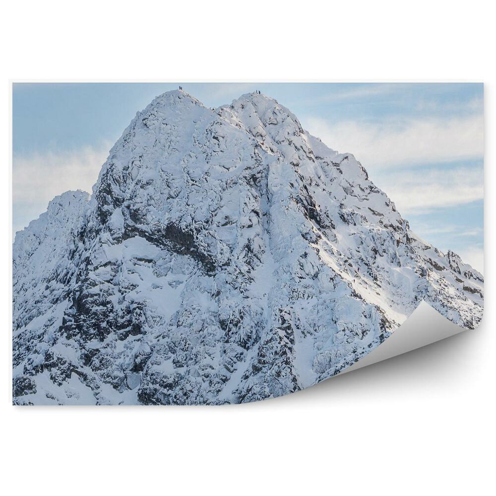 Öntapadós fotótapéta falra Świnica Tatry hegyek hó ég felhők