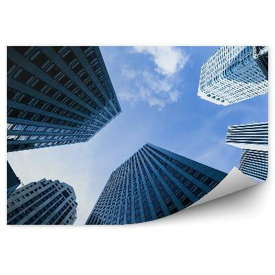 Fotótapéta Városi felhőkarcolók üvegezett perspektíva