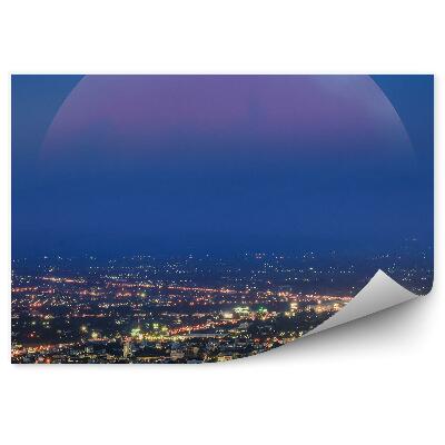 Öntapadós fotótapéta falra Fény városa a Föld Hold-fantázia bolygója