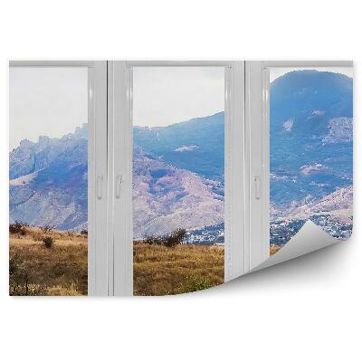 Fotótapéta Hegyek dombok növények kilátás az ablakból