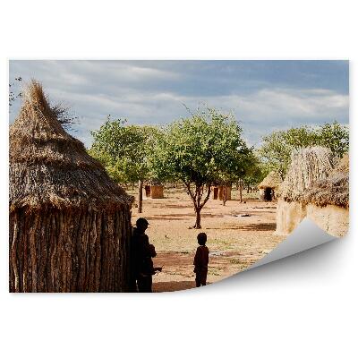 Fotótapéta Himba falvak fák ég felhők afrikai házak