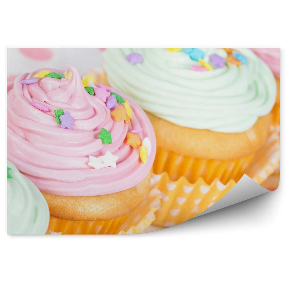 Kép Tapéta Pasztell cupcakes csillagok tojás megszórja édesség