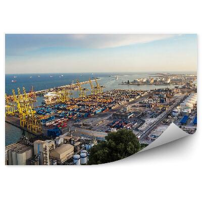 Fotótapéta kikötő Barcelona ipar óceán ég felhők fák növények Spanyolország