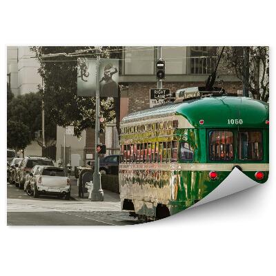 Fotótapéta Retro villamos egy amerikai utcán