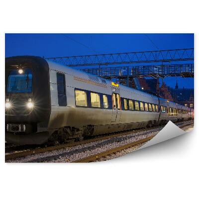 Fotótapéta Pályaudvar állvány alkonyatkor