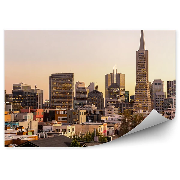 Fotótapéta épületek felhőkarcolók naplemente San Francisco