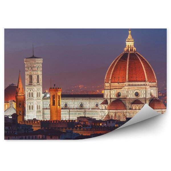 Poszter tapéta Santa Maria del Fiore katedrális épületei Florence Giotto harangtornya naplemente