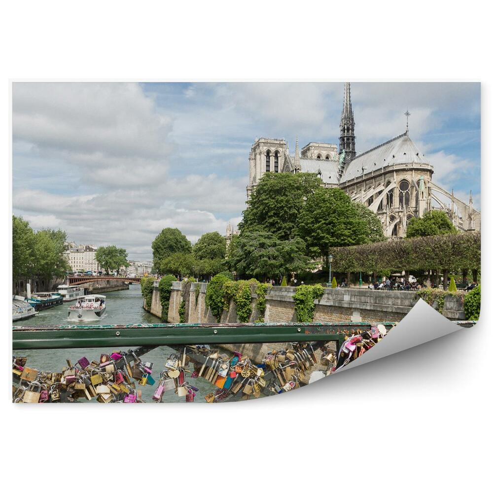Fali poszter tapéta Paris France Love Bridge lakatok