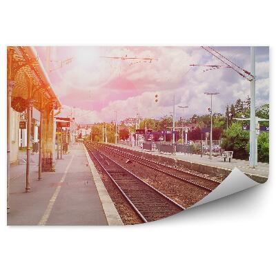 Fotótapéta Franciaország vasútállomás peron izzó fények