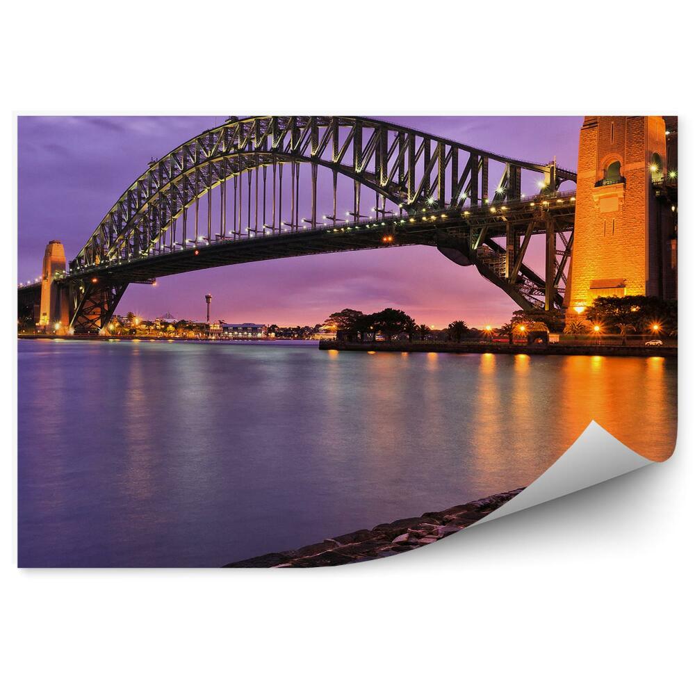 Fotótapéta Sydney híd folyó lila fényei
