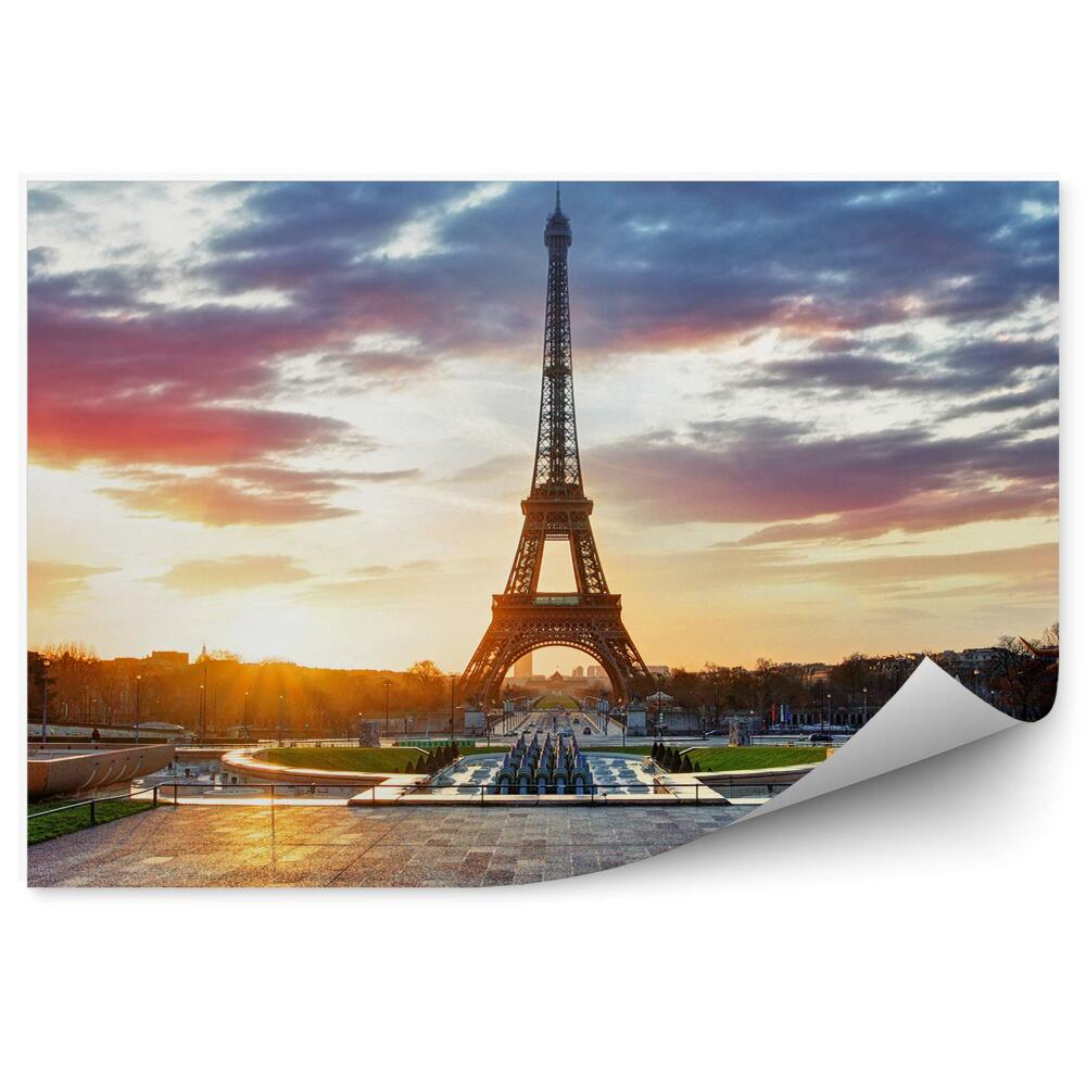 Fotótapéta Város Párizs Eiffel-torony felhős színes égbolt