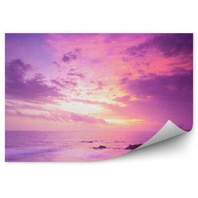 Öntapadós fotótapéta falra Óceán sziklák naplemente égbolt