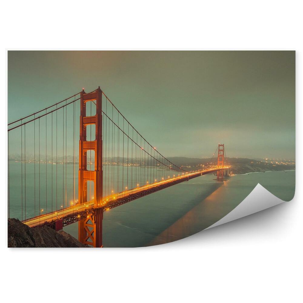 Fotótapéta A Golden Gate híd fényeinek izzása