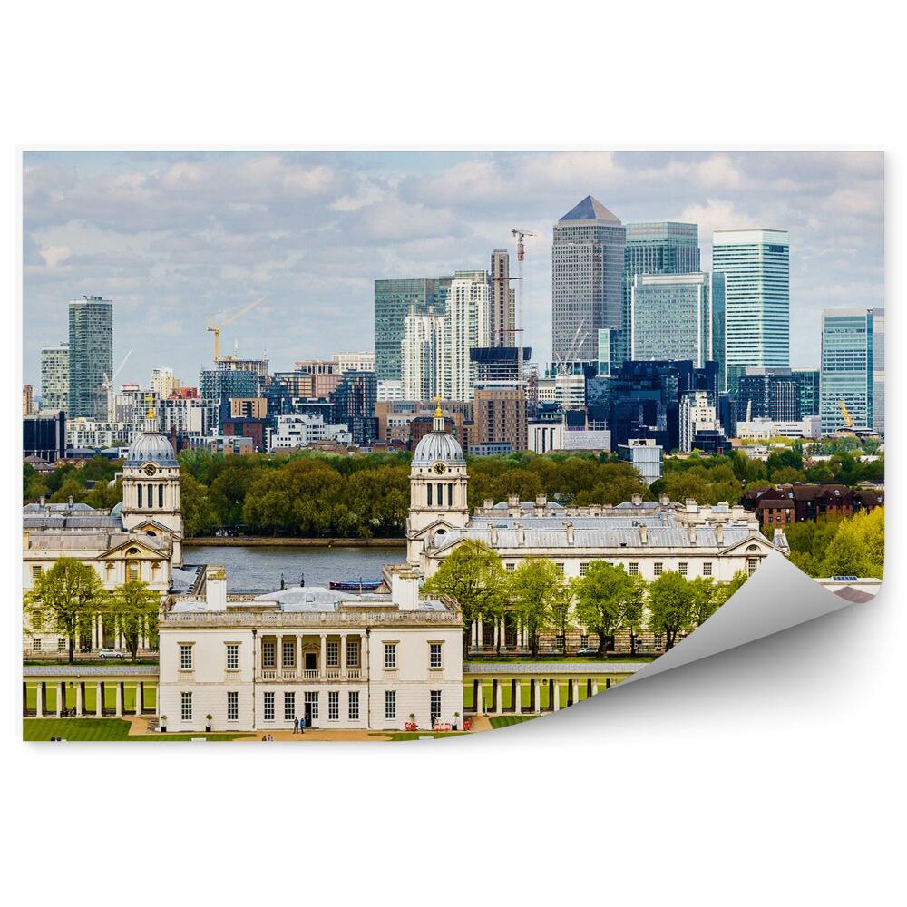 Poszter tapéta Canary Wharf Greenwich London égbolt felhői