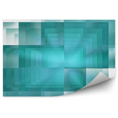 Fotótapéta Absztrakt mintás kék négyzet alakú fehér háttér