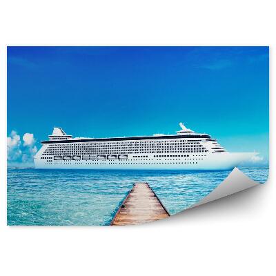 Öntapadós fotótapéta falra Yacht hajó tengeri híd víz ég felhők