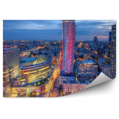 Fotótapéta panoráma a varsói éjszakai fényekre