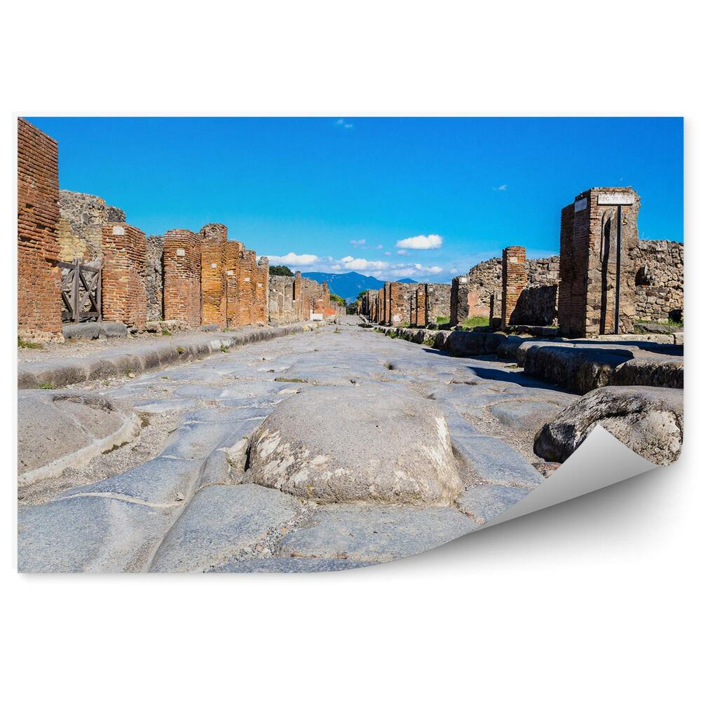 Poszter tapéta ősi város Pompeii kövek ég felhők