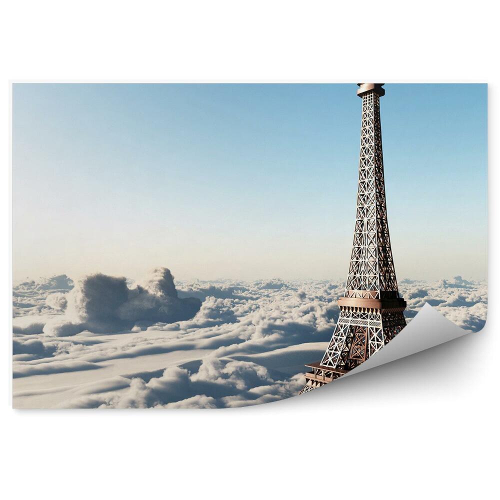Poszter tapéta Eiffel-torony felhők égbolt Párizsban