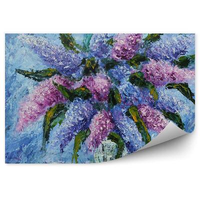 Fotótapéta Lila csokor váza csendélet festmény