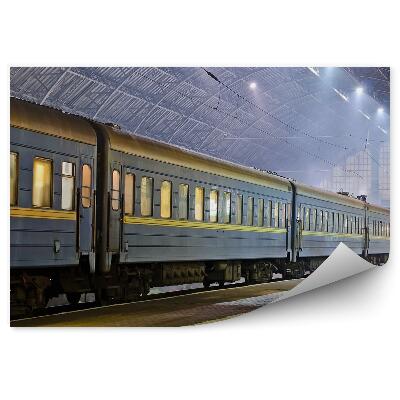 Fotótapéta Vasútállomás Lviv éjszakai fények