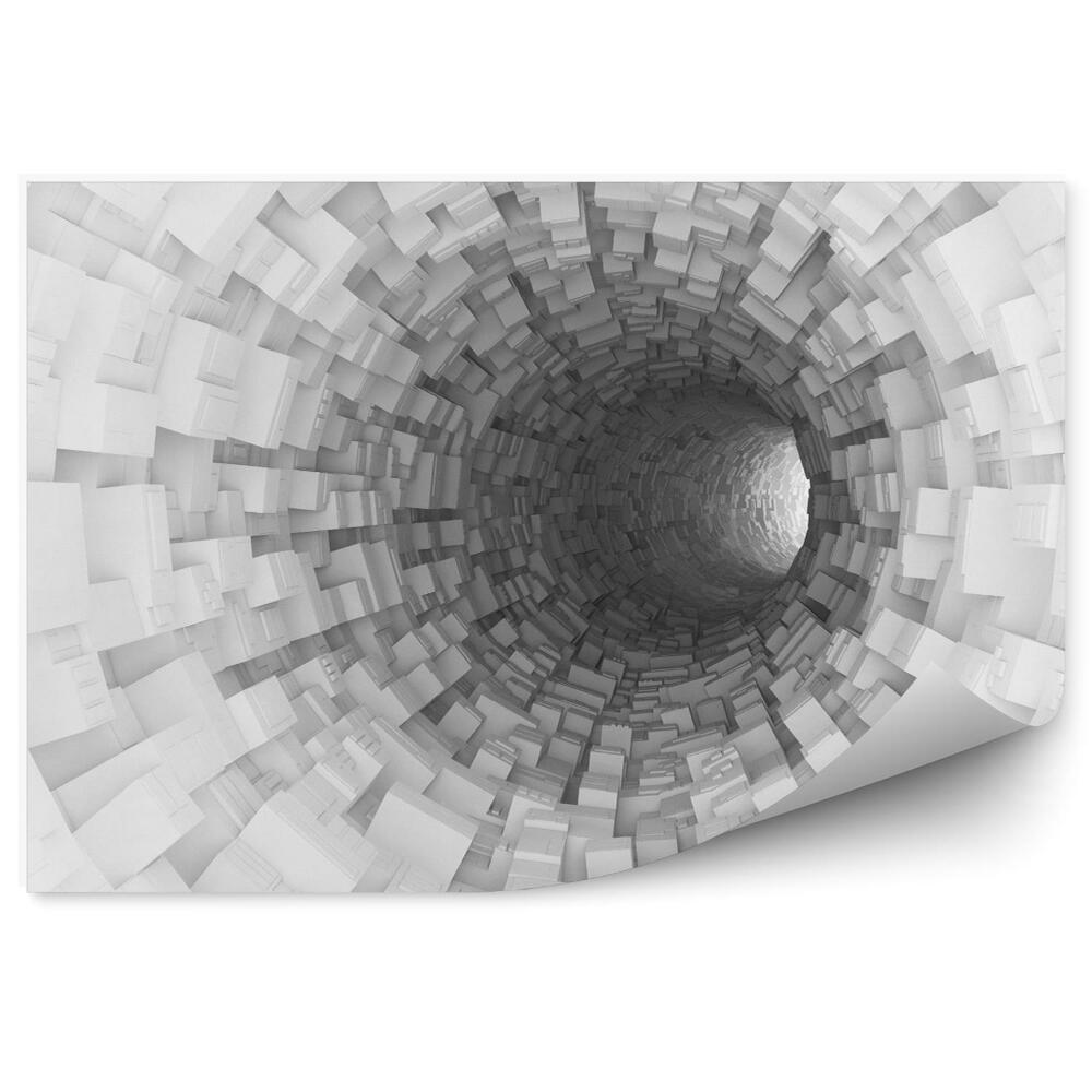 Modern fotótapéta Fehér-szürke 3D alagút