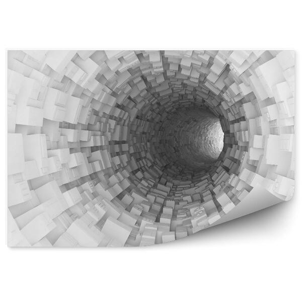 Modern fotótapéta Fehér-szürke 3D alagút