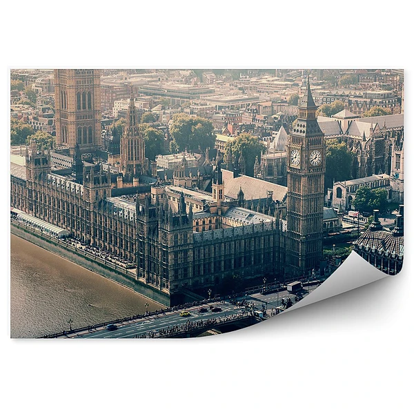 Fotótapéta Westminster Pałac Big Ben most tamiza Londyn