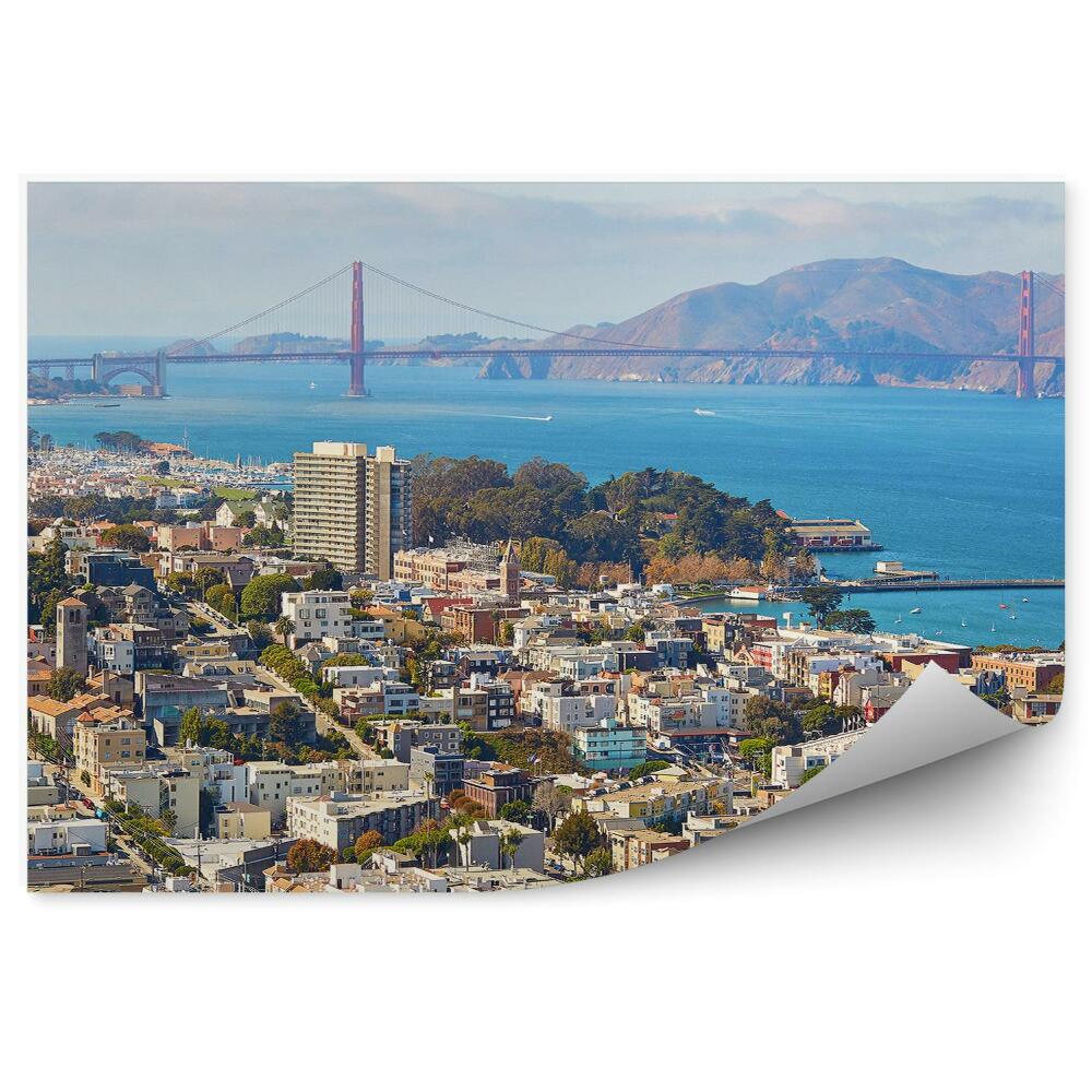 Fotótapéta Golden Gate épületek tenger fák hegyek ég San Francisco
