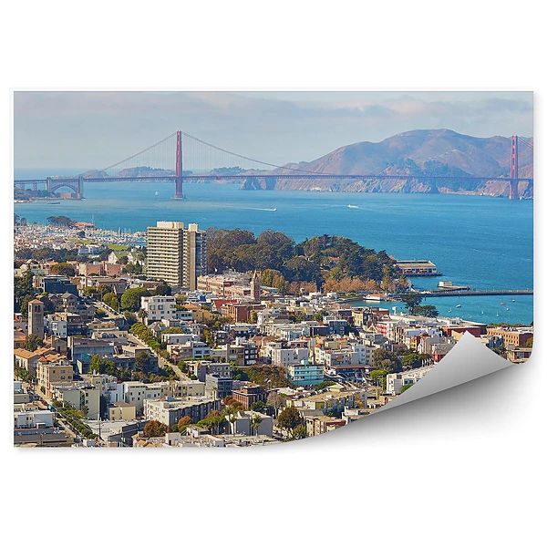 Fotótapéta Golden Gate épületek tenger fák hegyek ég San Francisco