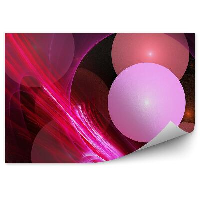 Öntapadós fotótapéta falra Rózsaszín piros hullámok golyók