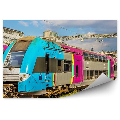 Fotótapéta Színes emeletes vonat Franciaországban