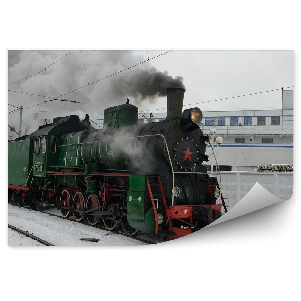 Fotótapéta Retro gőzvonat Kijev állomáson