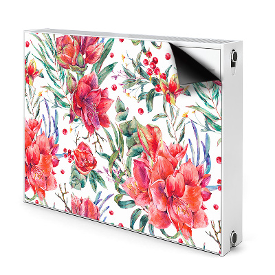 Mágneses radiátor takaró Piros virágok