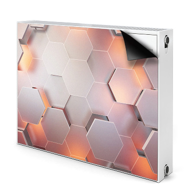 Mágneses radiátor takaró Hexes absztrakció