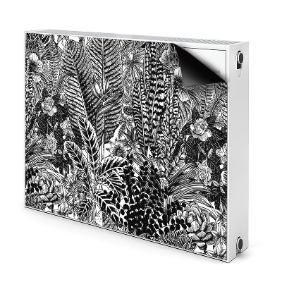 Mágneses radiátor dekoráció Fekete-fehér levelek