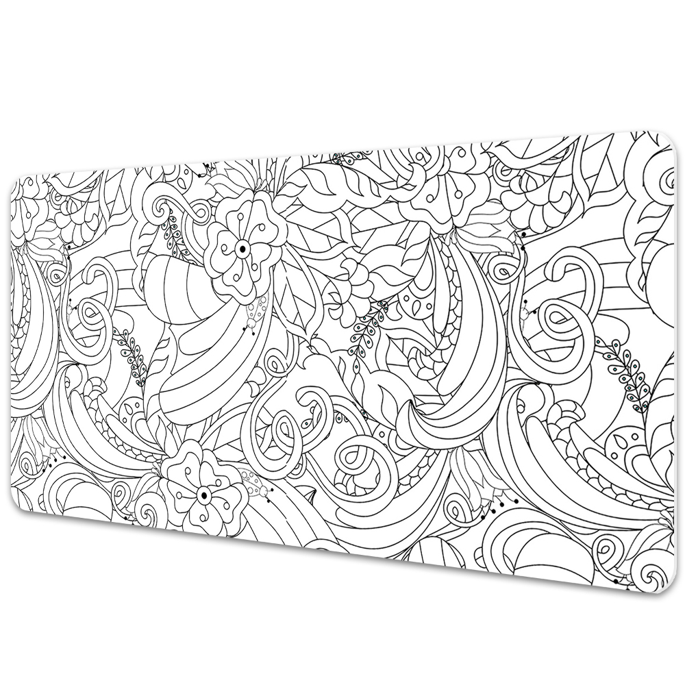 Iróasztal könyökalátét Doodle virágok