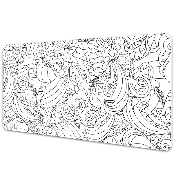 Iróasztal könyökalátét Doodle virágok