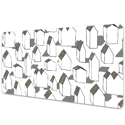 Iróasztal könyökalátét Rajzolt házak