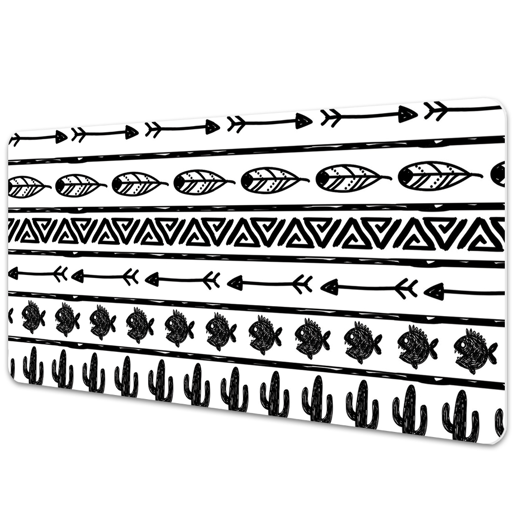 Iróasztal könyökalátét Fekete-fehér geometrikus boho minta