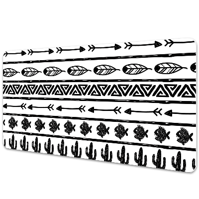 Iróasztal könyökalátét Fekete-fehér geometrikus boho minta