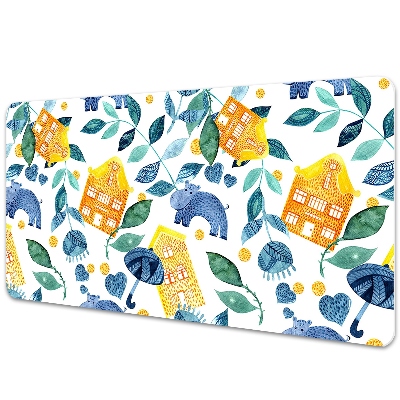 Irodai asztal alátét Vízilovak a házak között