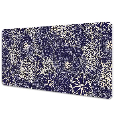 Iróasztal alátét Kék virágmintás