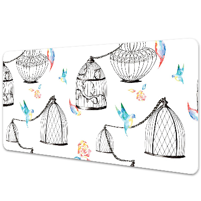 Iróasztal alátét Madarak egy ketrecben