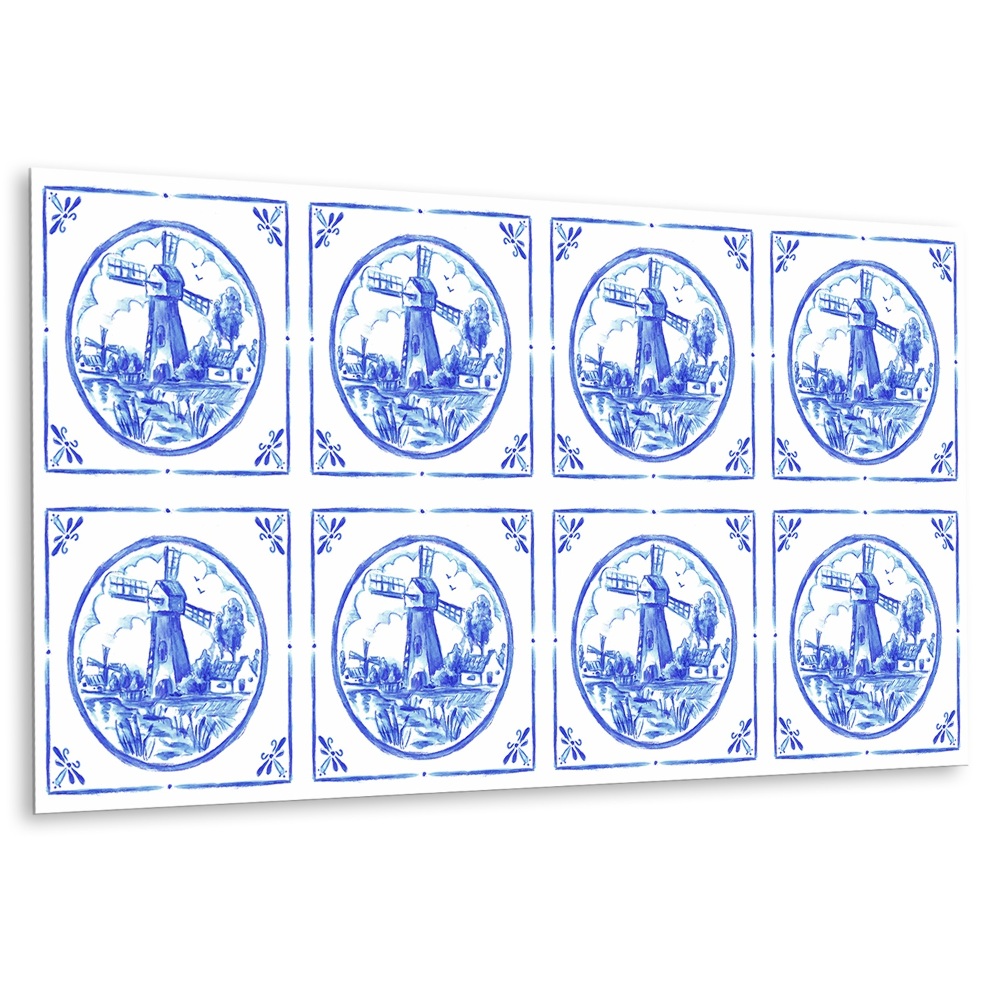 Falpanel Azulejos szélmalom motívum