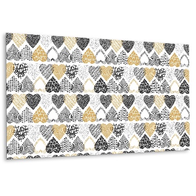 Falvédő falburkoló panel dekoratív szívekben