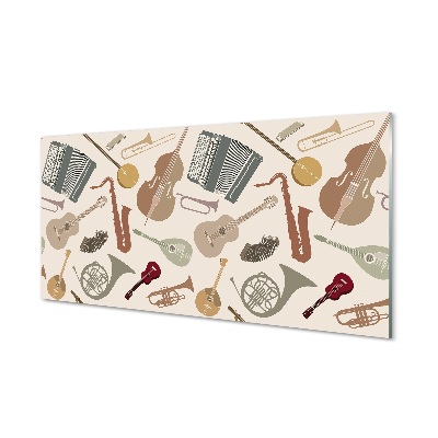 Hegedű trombita ukulele minta Üvegkép
